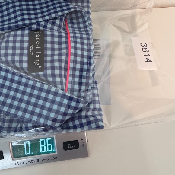 Jared Lang Shirt Men 3XL Blue Check Long Sleeve Button Up Lightweight Cotton - Picture 12 of 12